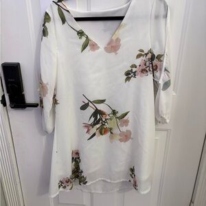 Cold shoulder Floral V-Neck Women's dress
